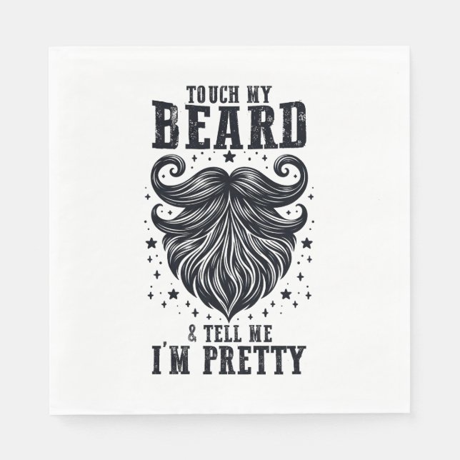 Fars dag Gift | Touch My Beard Pappersservett (Framsidan)