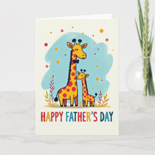 Fars dag Giraff Familj Kort