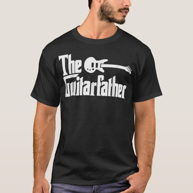 Fars Dag Gitarr-Pappa Musiker Gitarrist T Shirt (Framsida)