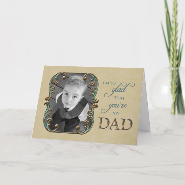 Fars dag - glad att du är min pappa - anpassningsb kort (Framsida)