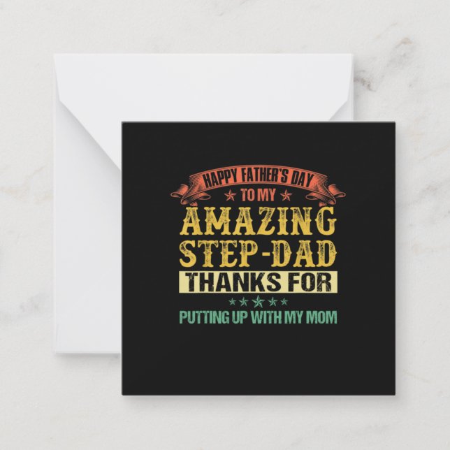 Fars dag | Glad fars dag till styvpappa Anteckningskort (Framsida)