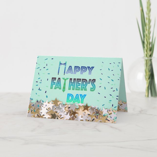 Fars dag Glitter och stjärnor Helgkort (Framsida)