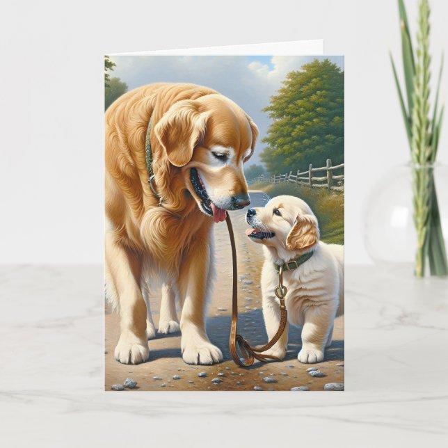Fars dag Golden Retrievers Kort (Framsida)