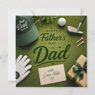 Fars dag golf pappa i grönt med kärlek Notering Julkort