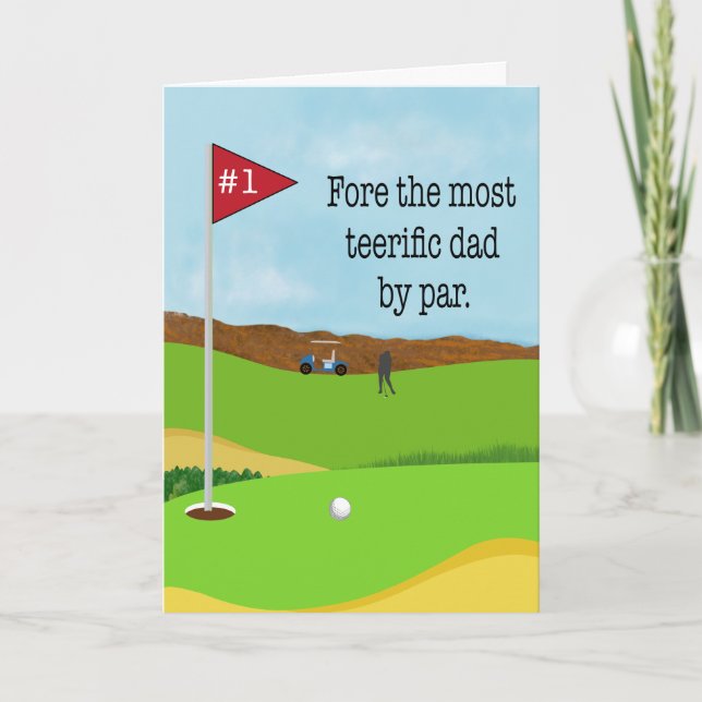 Fars dag golf skämt humor kort (Framsida)