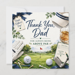 Fars dag golf tackkort för pappa golfare tack kort