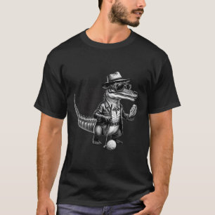 Fars dag Golfing Alligator med Tacos Golf Kärlek T Shirt