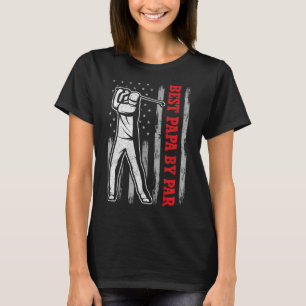 Fars dag Grandpa Golf USA flagga Best Pappa by Pa T Shirt