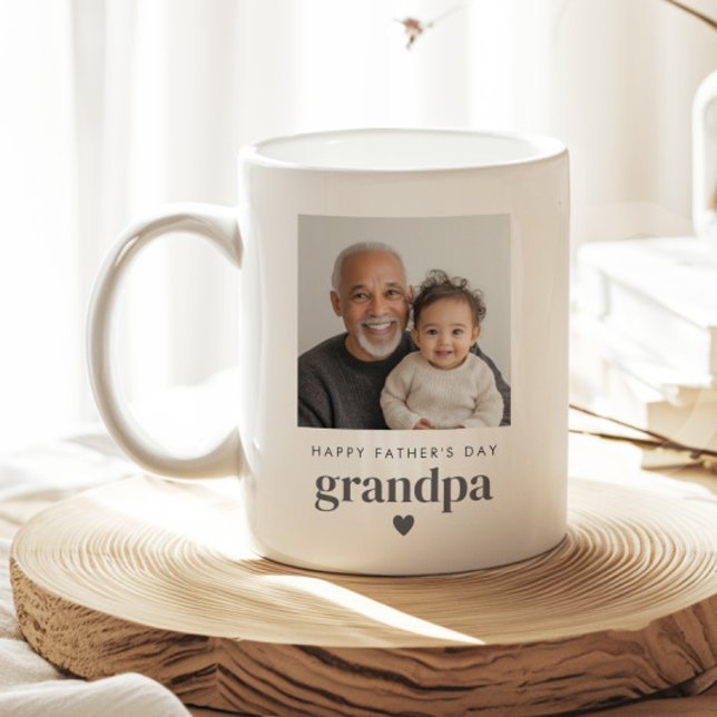 Fars dag Grandpa Photo Kaffemugg (Zazzle Fathers Day Grandpa Photo Coffee Mug (Front))