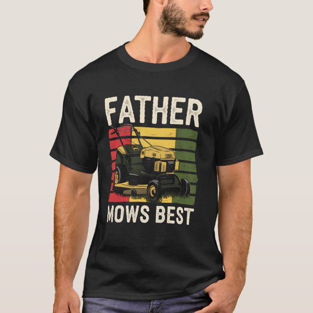 Fars dag gräsklippning Pappa Roligt present till p T Shirt (Framsida)