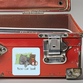 Fars dag Grått Cat Fyrkantigt Klistermärke