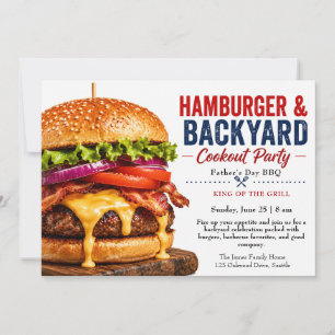 Fars dag grillfest inbjudan – saftig hamburgare ti