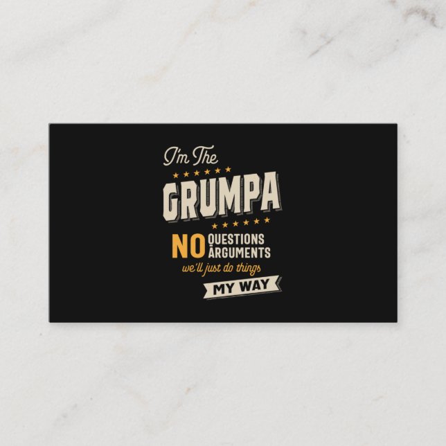 Fars dag | Grumpa Way Funny Grandpa Visitkort (Framsida)