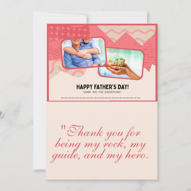 Fars dag-hälsningskort tack kort (Framsida)