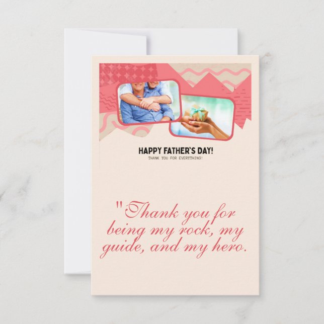Fars dag-hälsningskort tack kort (Framsida)
