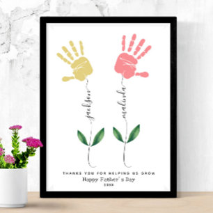 Fars dag handavtrycksblomma i personlig poster