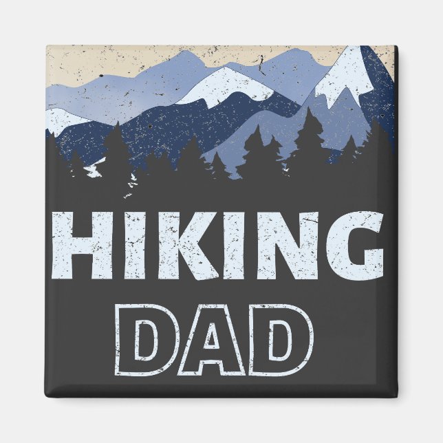 Fars dag Hiking Pappa Magnet (Framsidan)
