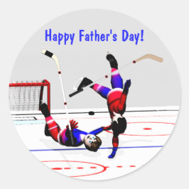 Fars dag Hockey Game Runt Klistermärke
