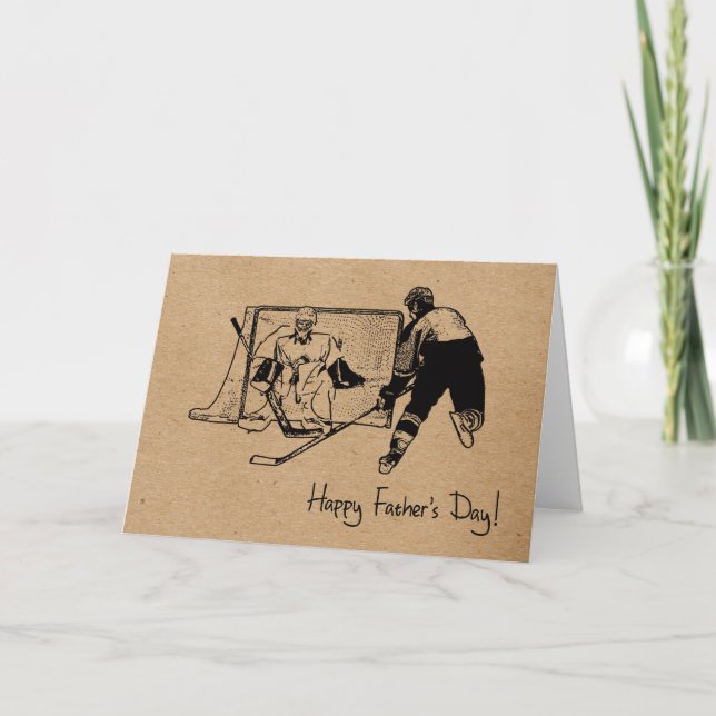 Fars dag! Hockey Greeting Card Kort (Framsida)