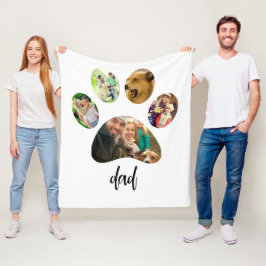 Fars dag Hund Pappa | 5 sidor Skriv ut fotokollage Fleecefilt