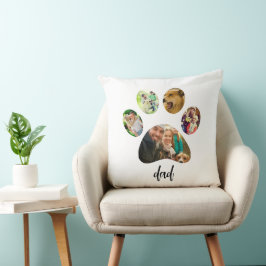Fars dag Hund Pappa | 5 sidor Skriv ut fotokollage Kudde