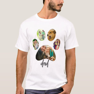 Fars dag Hund Pappa 5 sidor Skriv ut fotokollage T Shirt