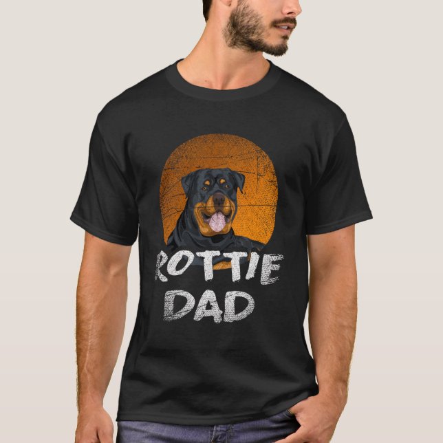 Fars dag Hund Pappa Gift Rottweiler T Shirt (Framsida)