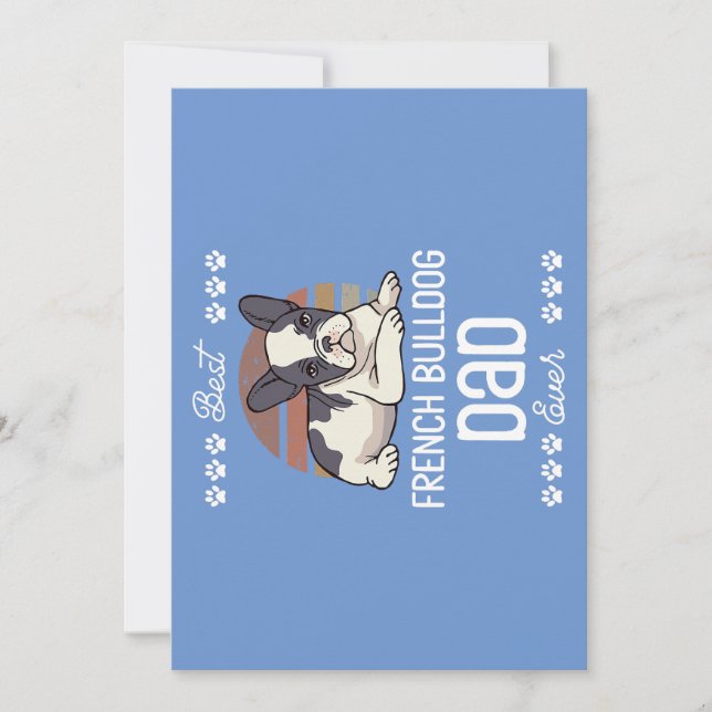 Fars dag hundälskare husdjursägare Frenchie Pappa  Julkort (Framsida)