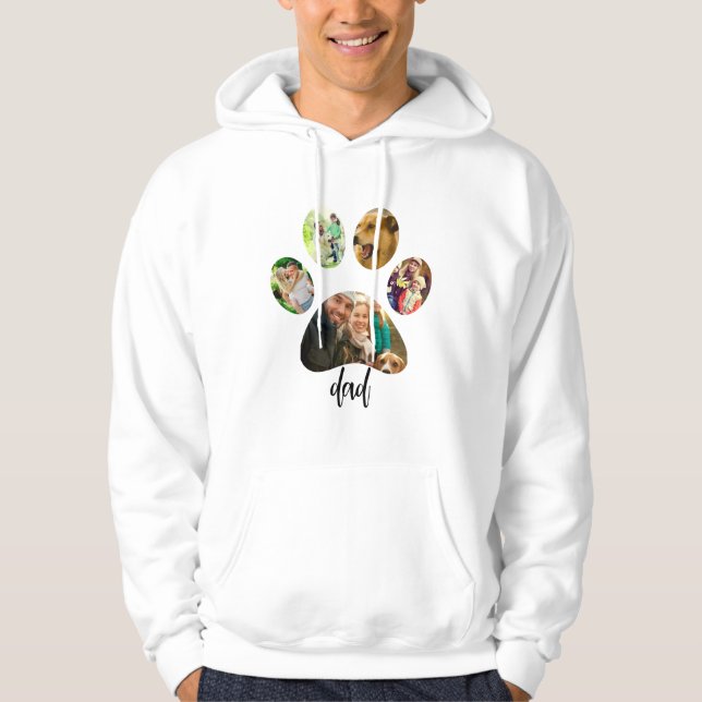 Fars dag Hundpappa | 5 Tassavtryck Fotocollage Hoodie (Framsida)