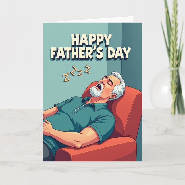 Fars dag Illustration Sömnkort Kort (Framsida)