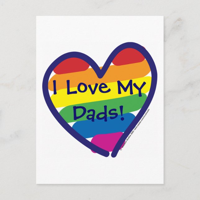 Fars dag Jag älskar mina pappor Vykort (Framsida)