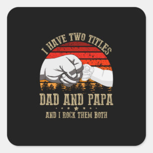 Fars dag Jag har två avdelningar Pappa och Pappa Fyrkantigt Klistermärke