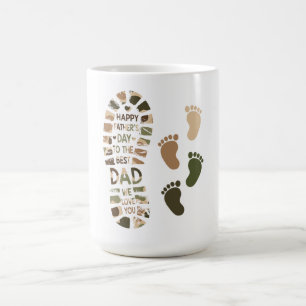 Fars dag Kamouflage Fotavtryck Design Kaffemugg