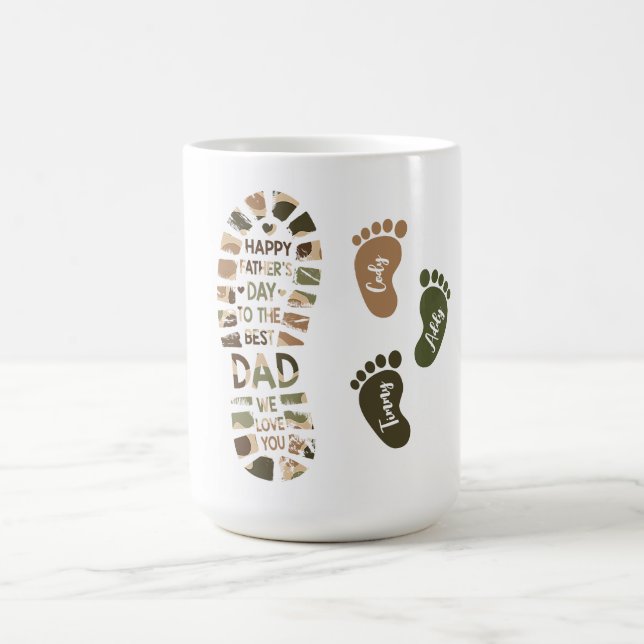 Fars dag Kamouflage Fotspår Design Kaffemugg (Center)