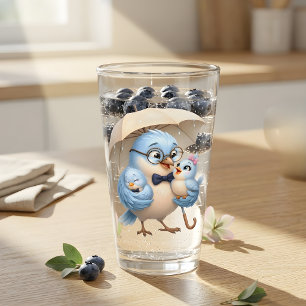 Fars dag kan glas Söt fader fågel design