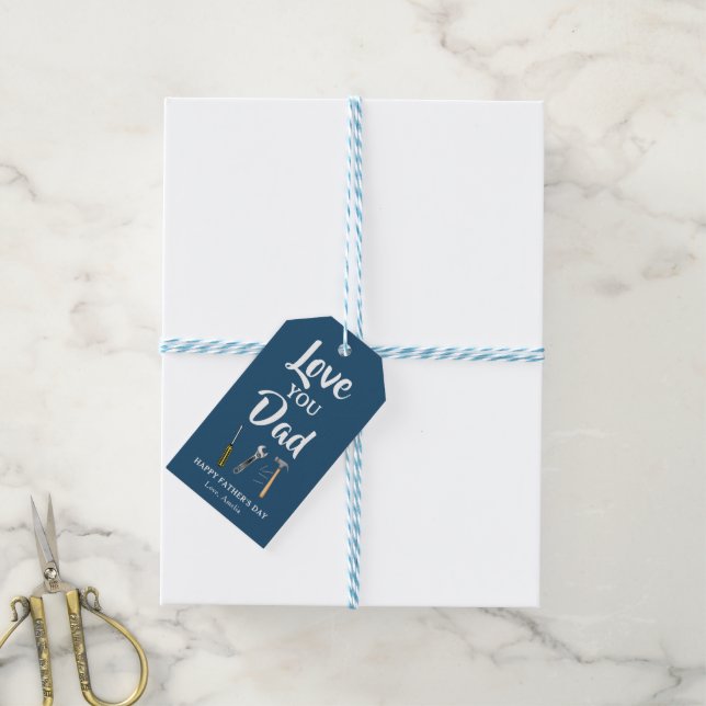 Fars dag Kärlek You Pappa Masculine Gift Märkre Presentetikett (Med Snöre)