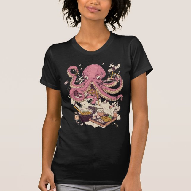 Fars dag-katastrofen Chef Octopus Funny Gift T Shirt (Framsida)
