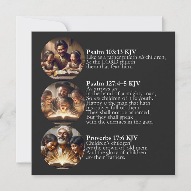 Fars dag KJV-kort - Psaltaren och Ordspråksboken Meddelande (Framsida)