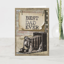 Fars dag-kort för bästa Pappa någonsin-Vintage-kam Kort