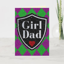 Fars dag-kort för flicka Pappa Glitter