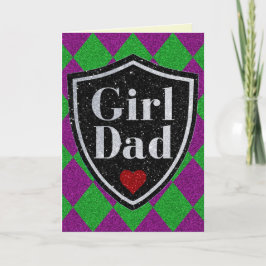 Fars dag-kort för flicka Pappa Glitter Kort