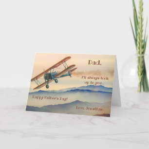 Fars dag-kort för flygplan tack kort