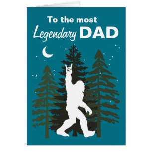 Fars dag-kort för Pappa Bigfoot-Sasquatch Hälsningskort