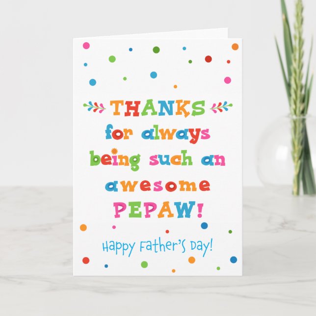 Fars dag-kort för PePaw Kort (Framsida)