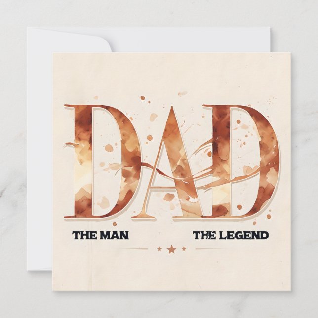 Fars dag-kort för vattenfärg i chic julkort (Framsida)