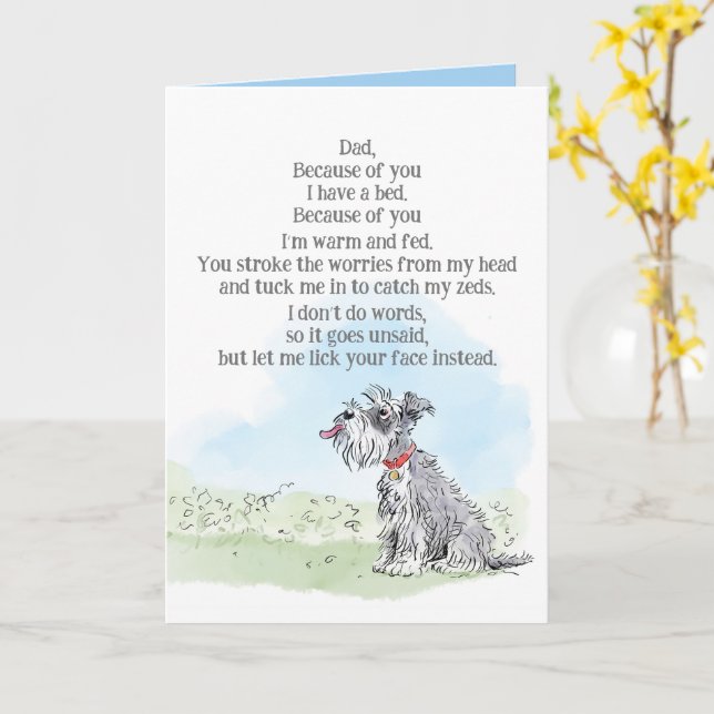 Fars dag-kort från hunden kort (Gul blomma)