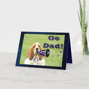 "Fars dag"-kort med Basset Hound Cheerledare Kort