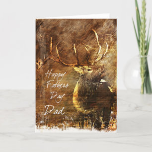Fars dag-kort med Bull Elk Illustration Kort