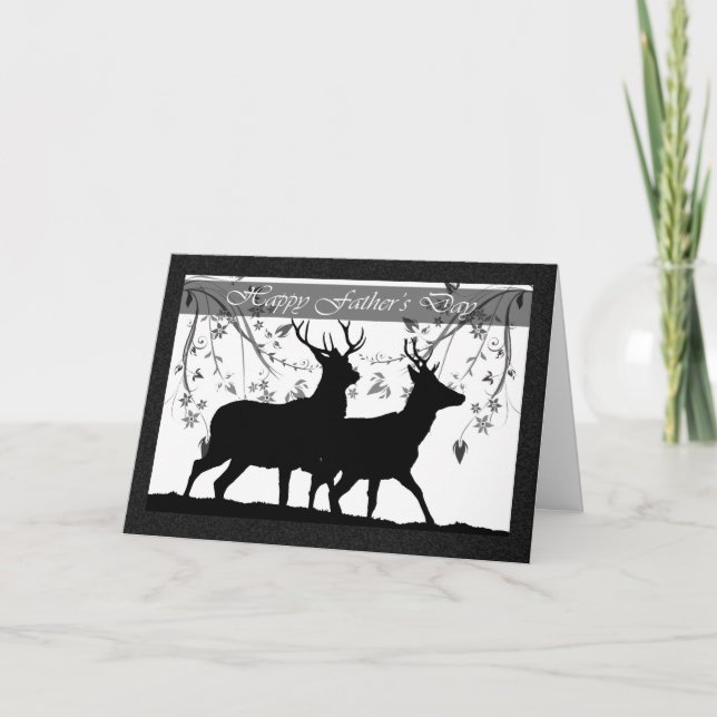 Fars dag-kort med Hjort Silhouette Kort (Framsida)