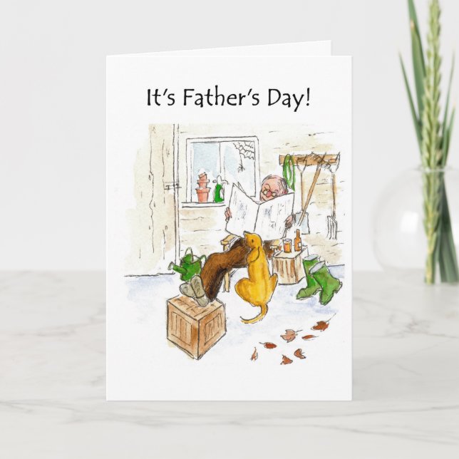 Fars dag-kort - Uppmjukning i Garden Shed Kort (Framsida)